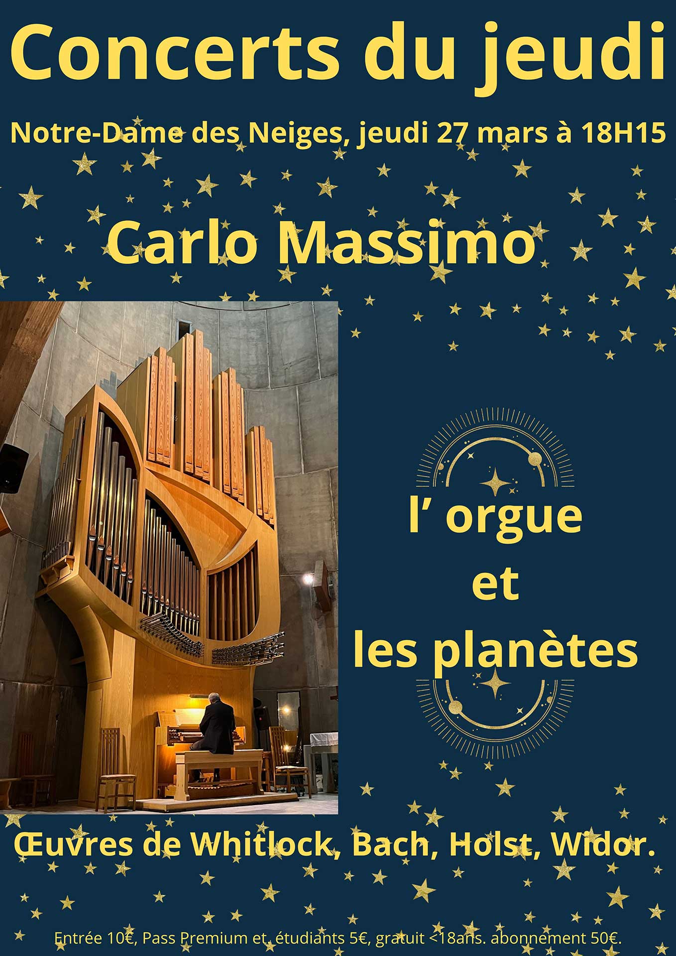 Concert du jeudi : L’orgue et les planètes